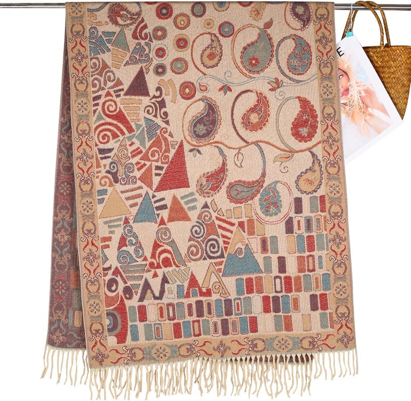 EXTREE Scarfs for Women Pashmina Silky Shawl Wrap for Evening Dressing Blanket Open Front Poncho Cape - Image 3